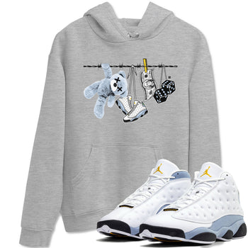 13s Blue Grey shirt to match jordans Clothesline sneaker tees Air Jordan 13 Retro Blue Grey SNRT Sneaker Release Tees unisex cotton Heather Grey 1 crew neck shirt