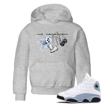 13s Blue Grey shirt to match jordans Clothesline sneaker tees Air Jordan 13 Retro Blue Grey SNRT sneaker release tees baby toddler Heather Grey 1 cotton Shirt