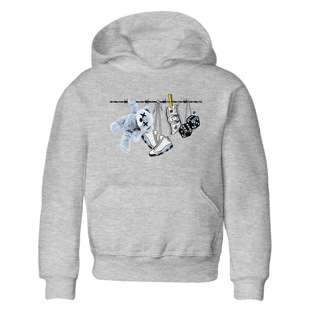 13s Blue Grey shirt to match jordans Clothesline sneaker tees Air Jordan 13 Retro Blue Grey SNRT sneaker release tees baby toddler Heather Grey 2 cotton Shirt