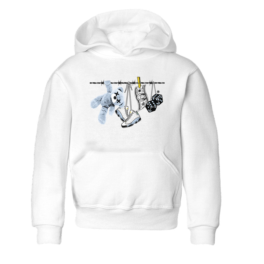 13s Blue Grey shirt to match jordans Clothesline sneaker tees Air Jordan 13 Retro Blue Grey SNRT sneaker release tees baby toddler White 2 cotton Shirt