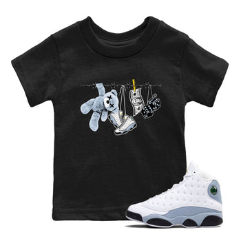 13s Blue Grey shirt to match jordans Clothesline sneaker tees Air Jordan 13 Retro Blue Grey SNRT sneaker release tees baby toddler Black 1 cotton Shirt