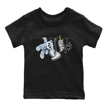 13s Blue Grey shirt to match jordans Clothesline sneaker tees Air Jordan 13 Retro Blue Grey SNRT sneaker release tees baby toddler Black 2 cotton Shirt