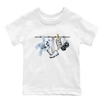 13s Blue Grey shirt to match jordans Clothesline sneaker tees Air Jordan 13 Retro Blue Grey SNRT sneaker release tees baby toddler White 2 cotton Shirt