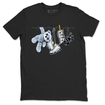 13s Blue Grey shirt to match jordans Clothesline sneaker tees Air Jordan 13 Retro Blue Grey SNRT Sneaker Release Tees unisex cotton Black 2 crew neck shirt