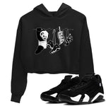 14s Panda shirt to match jordans Clothesline sneaker tees Air Jordan 14 Panda SNRT Sneaker Release Tees Black 1 crop length shirt