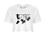 14s Panda shirt to match jordans Clothesline sneaker tees Air Jordan 14 Panda SNRT Sneaker Release Tees White 2 crop length shirt