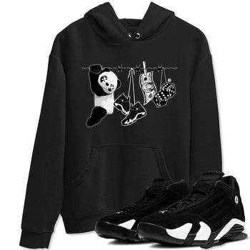 14s Panda shirt to match jordans Clothesline sneaker tees Air Jordan 14 Panda SNRT Sneaker Release Tees unisex cotton Black 1 crew neck shirt