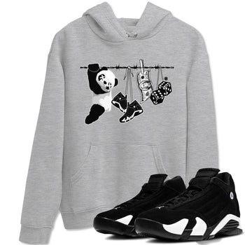 14s Panda shirt to match jordans Clothesline sneaker tees Air Jordan 14 Panda SNRT Sneaker Release Tees unisex cotton Heather Grey 1 crew neck shirt