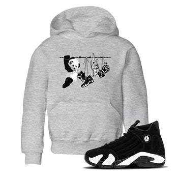 14s Panda shirt to match jordans Clothesline sneaker tees Air Jordan 14 Panda SNRT sneaker release tees baby toddler Heather Grey 1 cotton Shirt