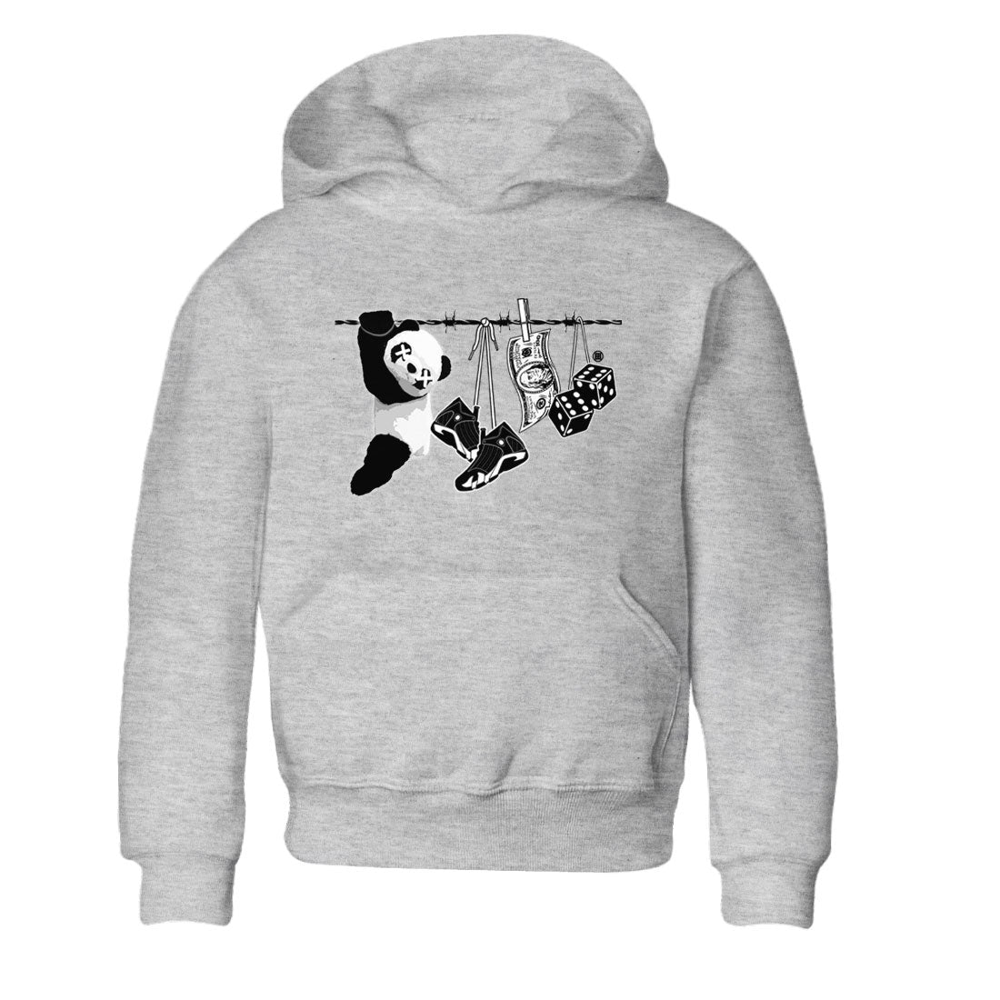 14s Panda shirt to match jordans Clothesline sneaker tees Air Jordan 14 Panda SNRT sneaker release tees baby toddler Heather Grey 2 cotton Shirt
