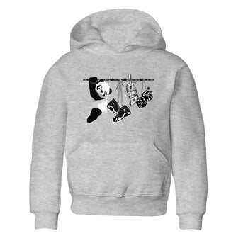 14s Panda shirt to match jordans Clothesline sneaker tees Air Jordan 14 Panda SNRT sneaker release tees baby toddler Heather Grey 2 cotton Shirt