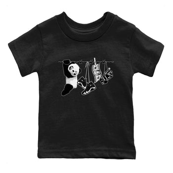 14s Panda shirt to match jordans Clothesline sneaker tees Air Jordan 14 Panda SNRT sneaker release tees baby toddler Black 2 cotton Shirt