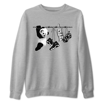 14s Panda shirt to match jordans Clothesline sneaker tees Air Jordan 14 Panda SNRT Sneaker Release Tees unisex cotton Heather Grey 2 crew neck shirt
