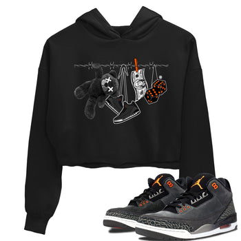 Air Jordan 3 Fear shirt to match jordans Clothesline sneaker tees Air Jordan 3 Fear SNRT Sneaker Release Tees Black 1 Crop T-Shirt