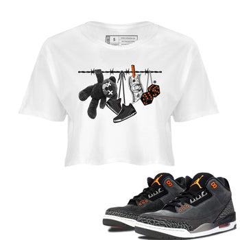 Air Jordan 3 Fear shirt to match jordans Clothesline sneaker tees Air Jordan 3 Fear SNRT Sneaker Release Tees White 1 Crop T-Shirt