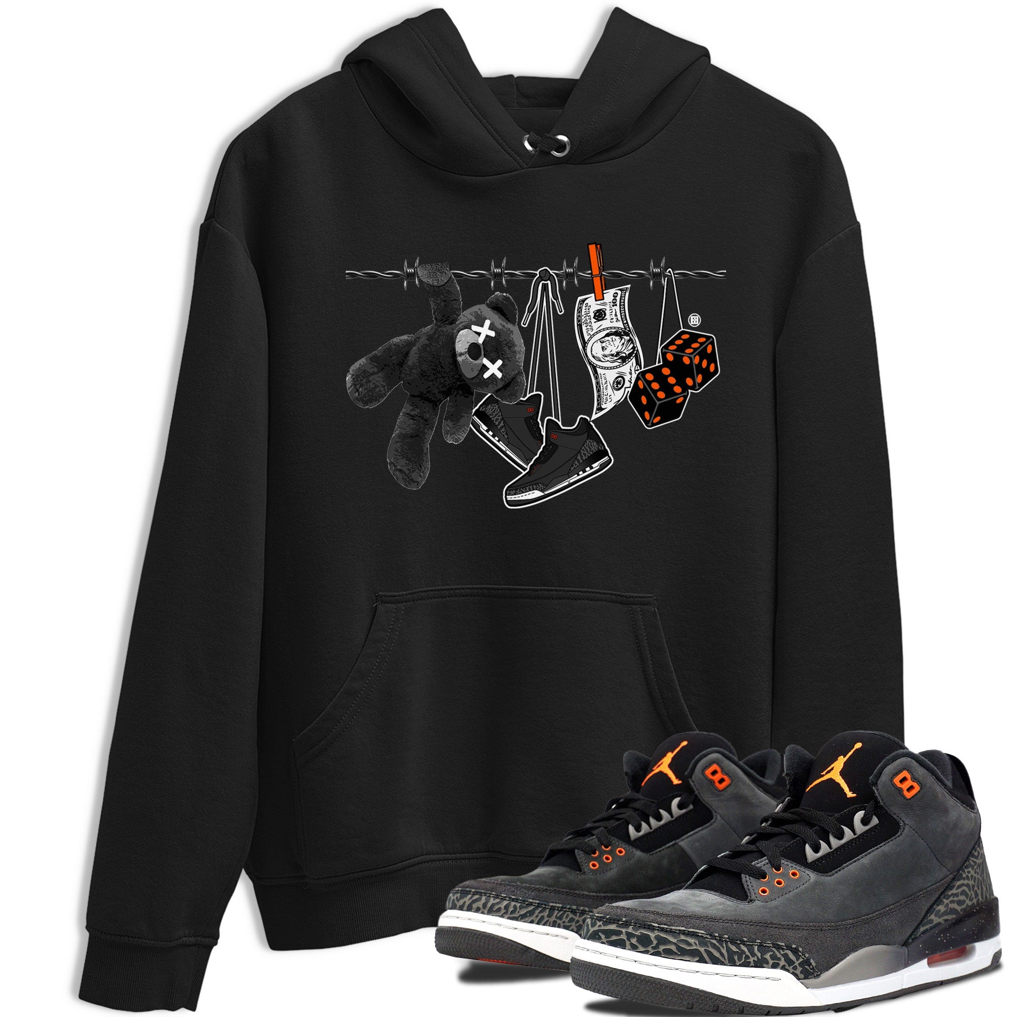 Air Jordan 3 Fear shirt to match jordans Clothesline sneaker tees Air Jordan 3 Fear SNRT Sneaker Release Tees Unisex Black 1 T-Shirt