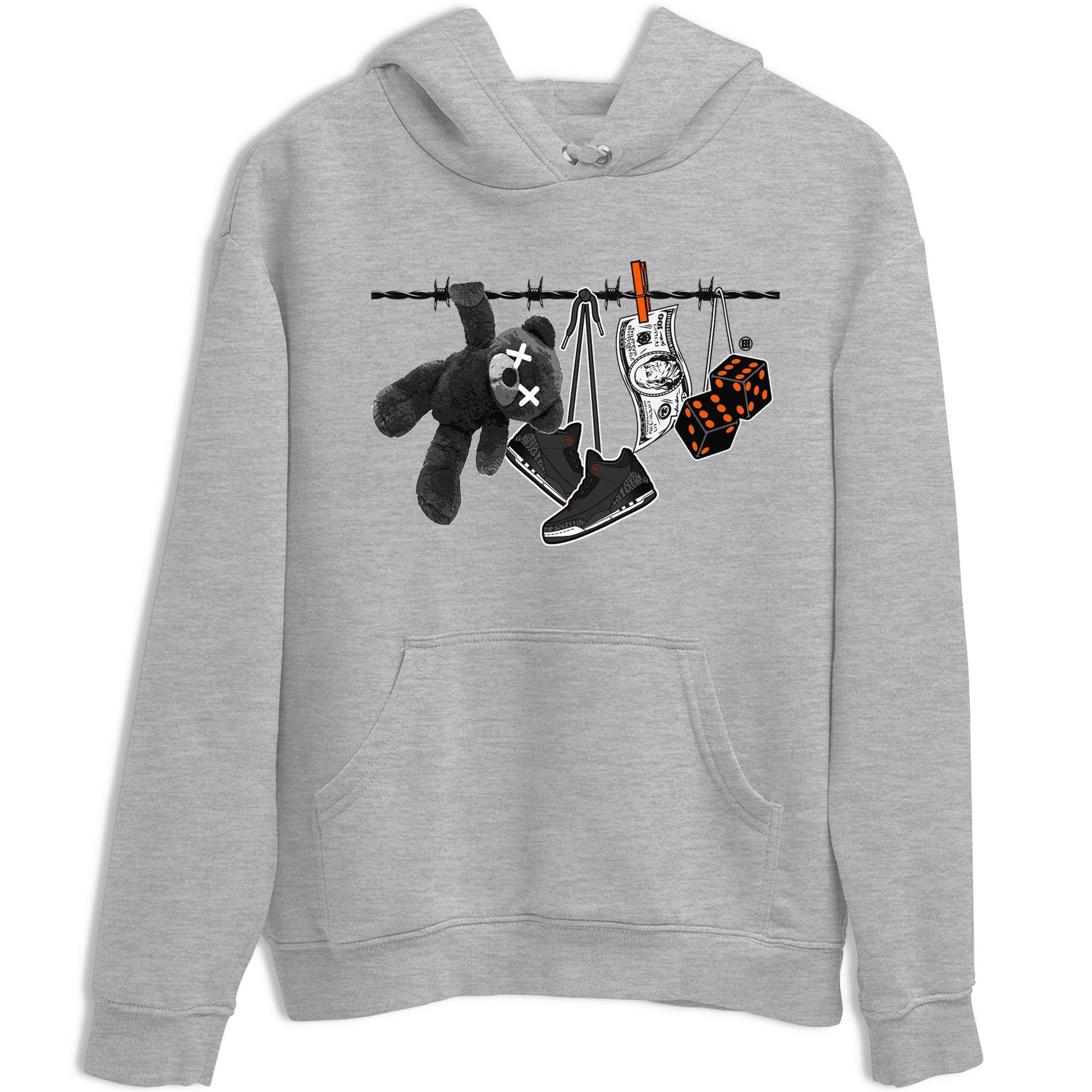Air Jordan 3 Fear shirt to match jordans Clothesline sneaker tees Air Jordan 3 Fear SNRT Sneaker Release Tees Unisex Heather Grey 2 T-Shirt
