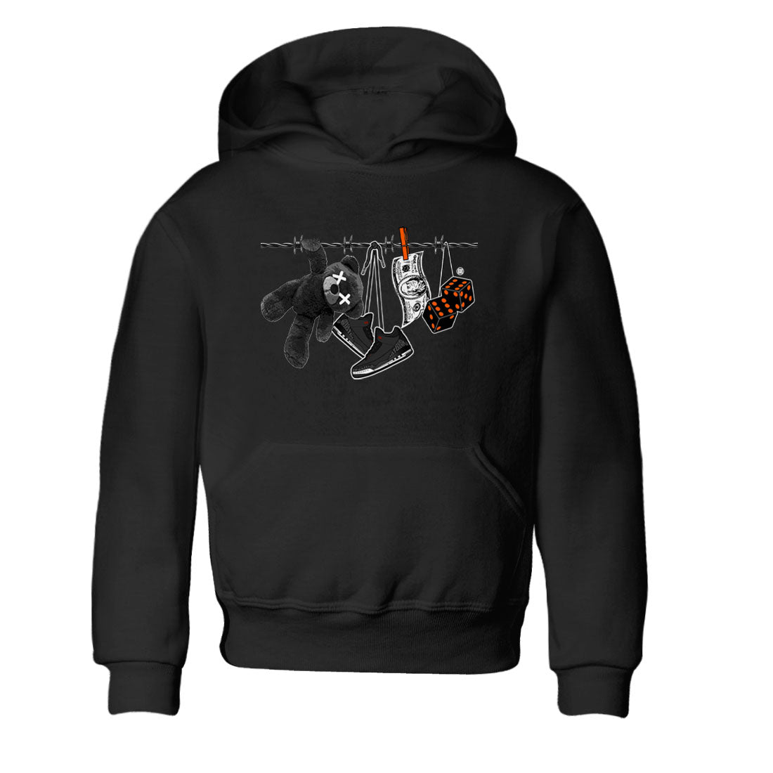 Air Jordan 3 Fear shirt to match jordans Clothesline sneaker tees Air Jordan 3 Fear SNRT Sneaker Release Tees Baby Toddler Black 2 T-Shirt