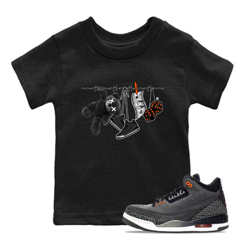Air Jordan 3 Fear shirt to match jordans Clothesline sneaker tees Air Jordan 3 Fear SNRT Sneaker Release Tees Baby Toddler Black 1 T-Shirt