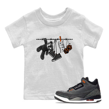 Air Jordan 3 Fear shirt to match jordans Clothesline sneaker tees Air Jordan 3 Fear SNRT Sneaker Release Tees Baby Toddler White 1 T-Shirt