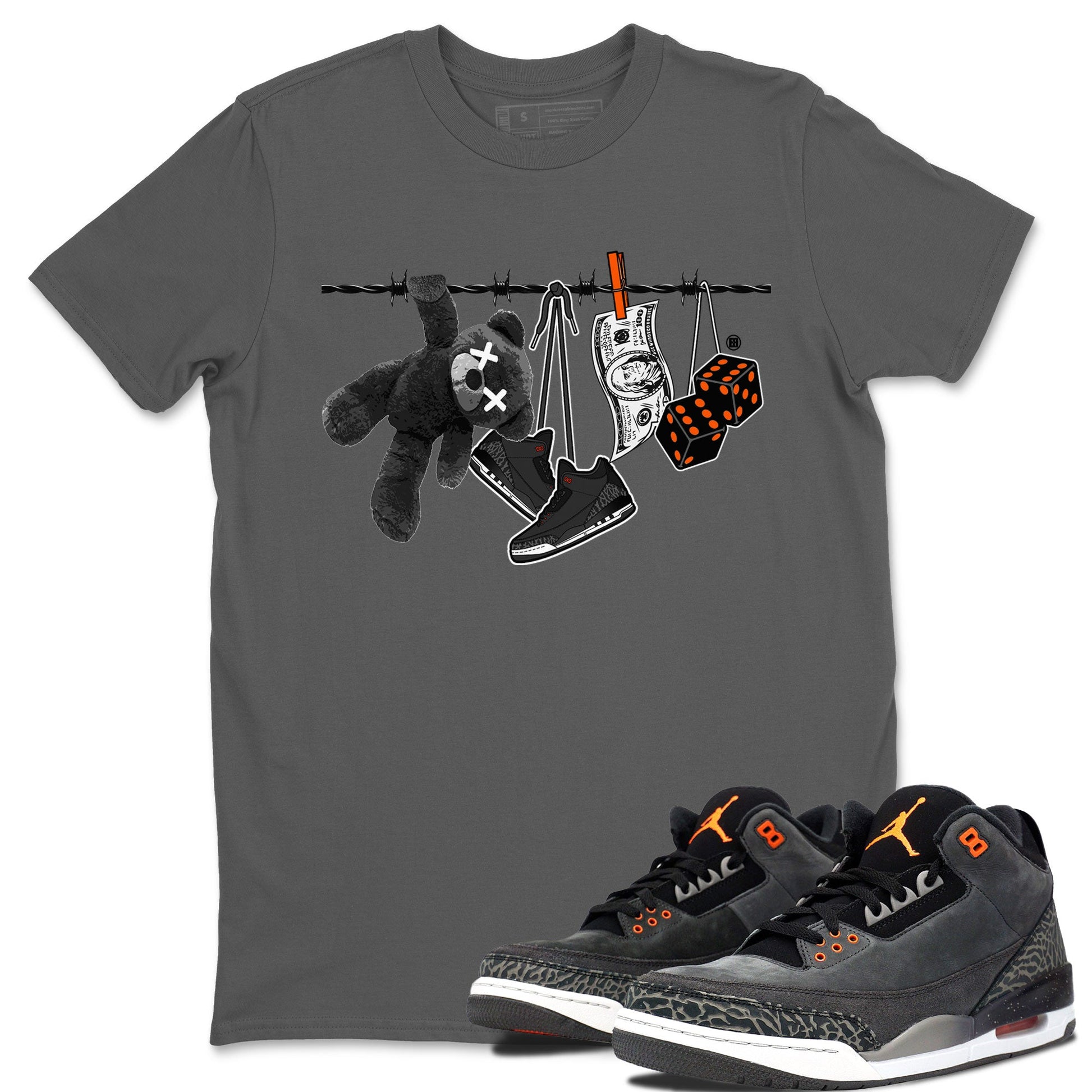 Air Jordan 3 Fear shirt to match jordans Clothesline sneaker tees Air Jordan 3 Fear SNRT Sneaker Release Tees Unisex Cool Grey 1 T-Shirt