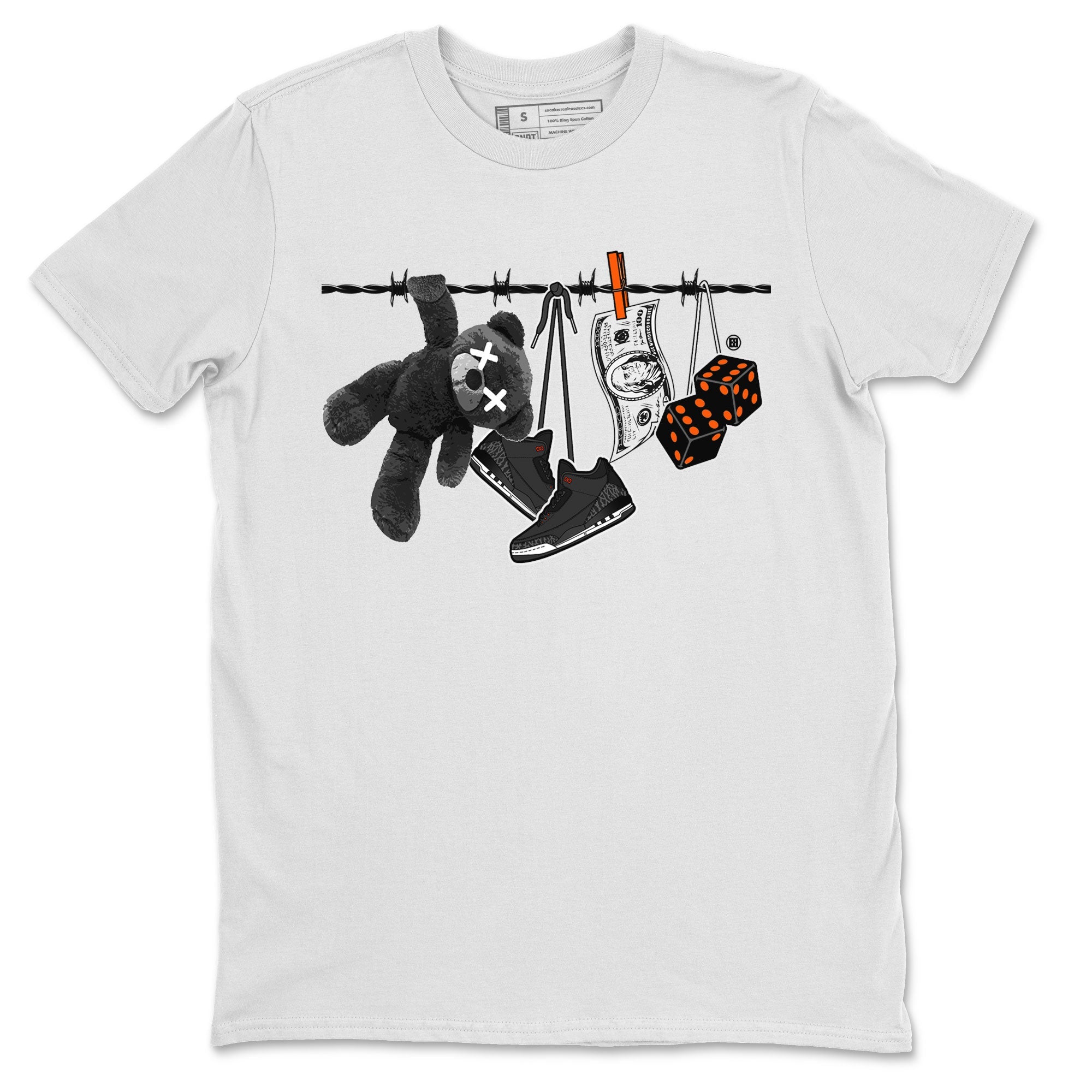Air Jordan 3 Fear shirt to match jordans Clothesline sneaker tees Air Jordan 3 Fear SNRT Sneaker Release Tees Unisex White 2 T-Shirt