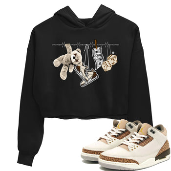 Air Jordan 3 Palomino Sneaker Match Tees Clothesline Sneaker Tees Jordan 3 Retro Palomino Sneaker Release Tees Women's Shirts Black 1