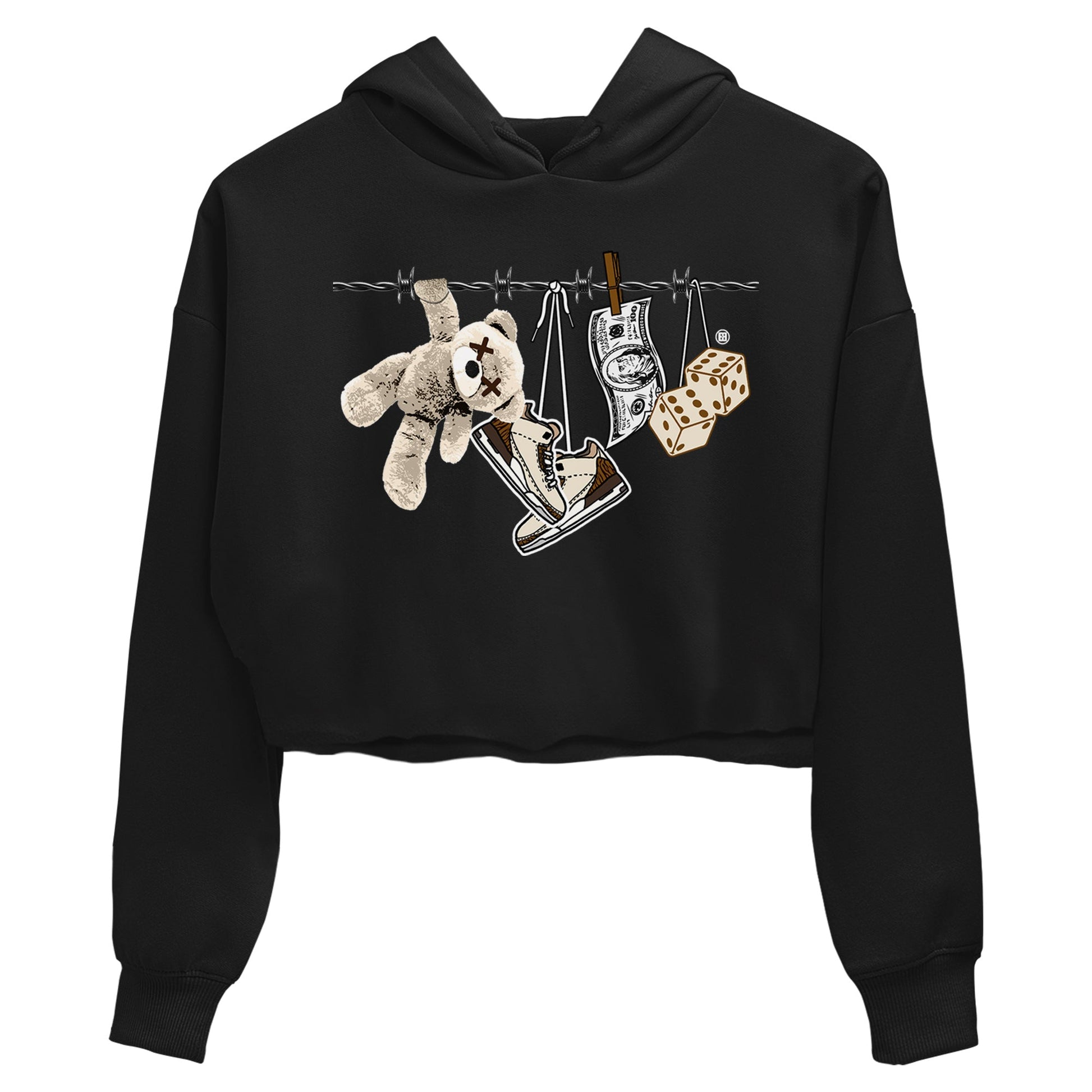 Air Jordan 3 Palomino Sneaker Match Tees Clothesline Sneaker Tees Jordan 3 Retro Palomino Sneaker Release Tees Women's Shirts Black 2