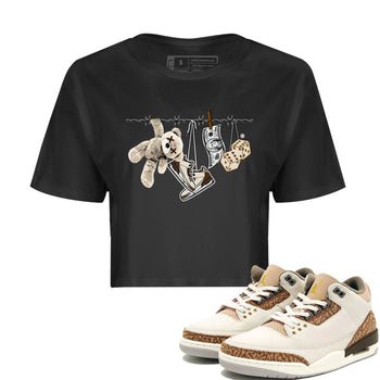 Air Jordan 3 Palomino Sneaker Match Tees Clothesline Sneaker Tees Jordan 3 Retro Palomino Sneaker Release Tees Women's Shirts Black 1