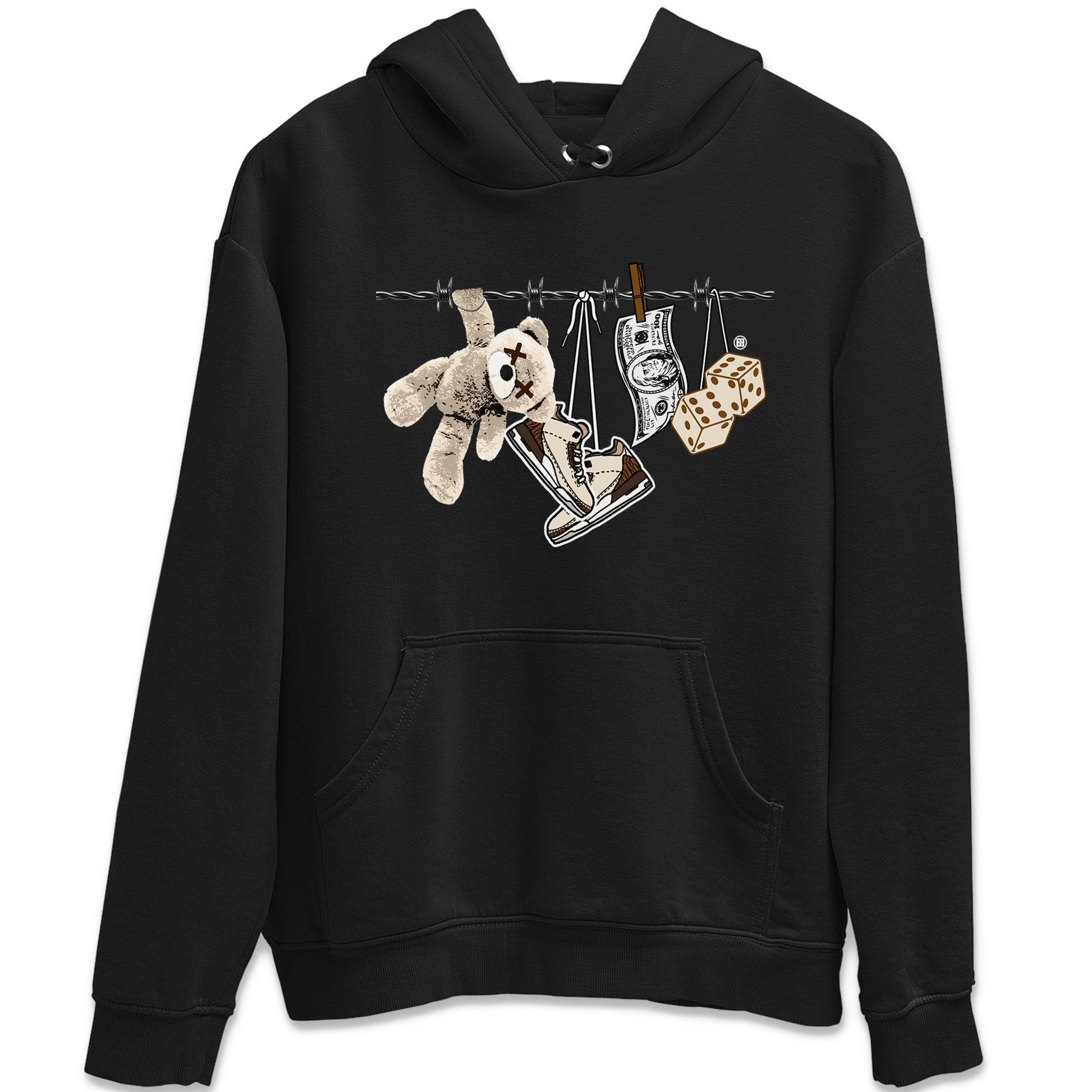 Air Jordan 3 Palomino Sneaker Match Tees Clothesline Sneaker Tees Jordan 3 Retro Palomino Sneaker Release Tees Unisex Shirts Black 2