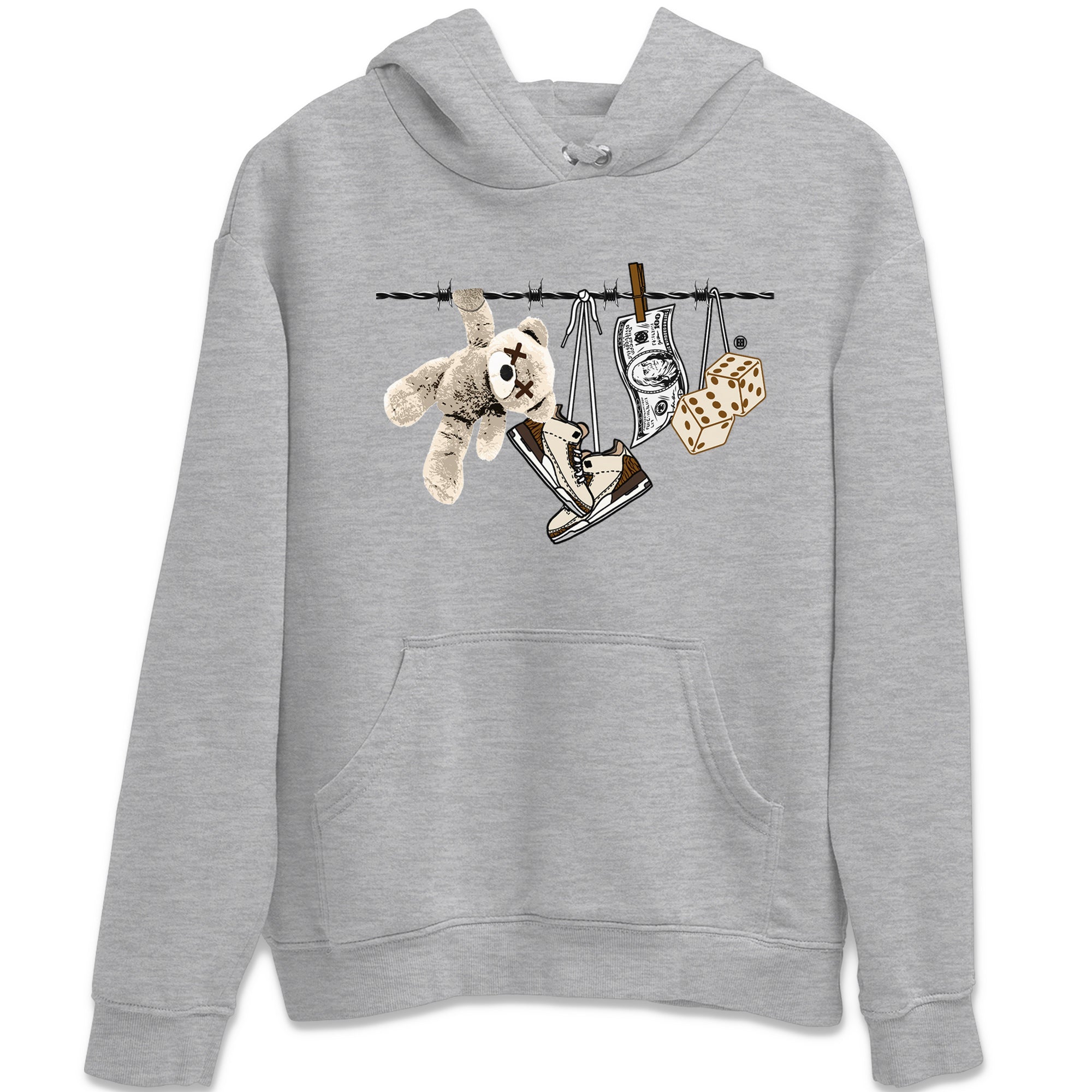 Air Jordan 3 Palomino Sneaker Match Tees Clothesline Sneaker Tees Jordan 3 Retro Palomino Sneaker Release Tees Unisex Shirts Heather Grey 2