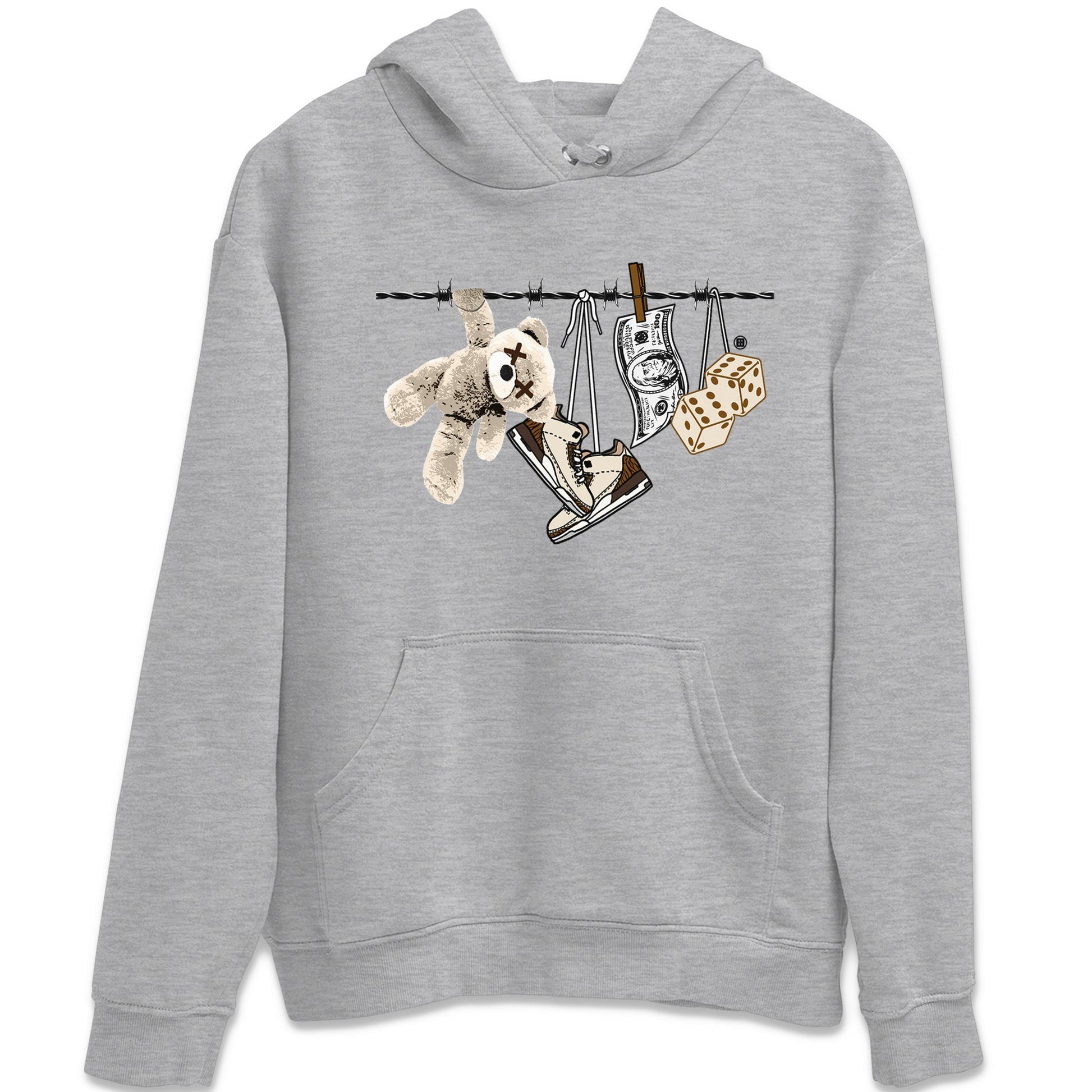 Air Jordan 3 Palomino Sneaker Match Tees Clothesline Sneaker Tees Jordan 3 Retro Palomino Sneaker Release Tees Unisex Shirts Heather Grey 2