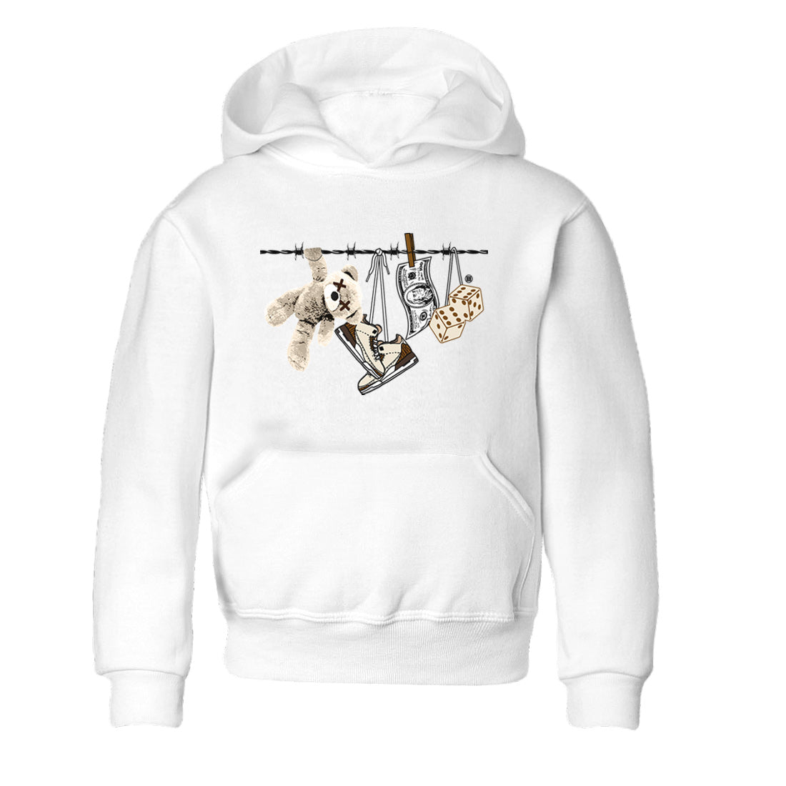 Air Jordan 3 Palomino Sneaker Match Tees Clothesline Sneaker Tees Jordan 3 Retro Palomino Sneaker Release Tees Kids Shirts White 2