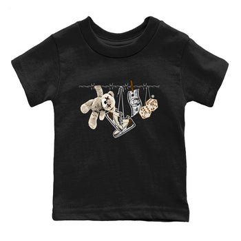 Air Jordan 3 Palomino Sneaker Match Tees Clothesline Sneaker Tees Jordan 3 Retro Palomino Sneaker Release Tees Kids Shirts Black 2
