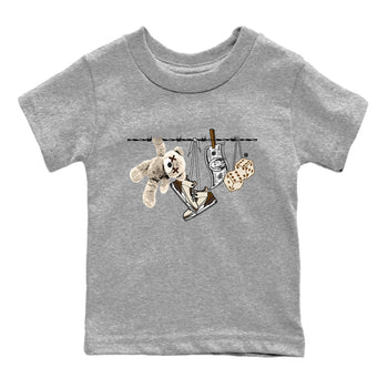 Air Jordan 3 Palomino Sneaker Match Tees Clothesline Sneaker Tees Jordan 3 Retro Palomino Sneaker Release Tees Kids Shirts Heather Grey 2