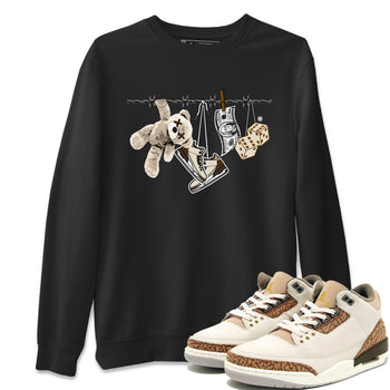 Air Jordan 3 Palomino Sneaker Match Tees Clothesline Sneaker Tees Jordan 3 Retro Palomino Sneaker Release Tees Unisex Shirts Black 1
