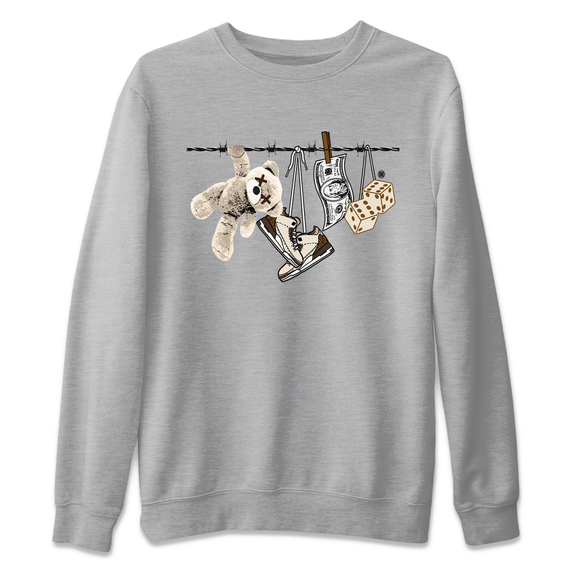 Air Jordan 3 Palomino Sneaker Match Tees Clothesline Sneaker Tees Jordan 3 Retro Palomino Sneaker Release Tees Unisex Shirts Heather Grey 1