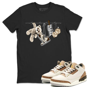 Air Jordan 3 Palomino Sneaker Match Tees Clothesline Sneaker Tees Jordan 3 Retro Palomino Sneaker Release Tees Unisex Shirts Black 1