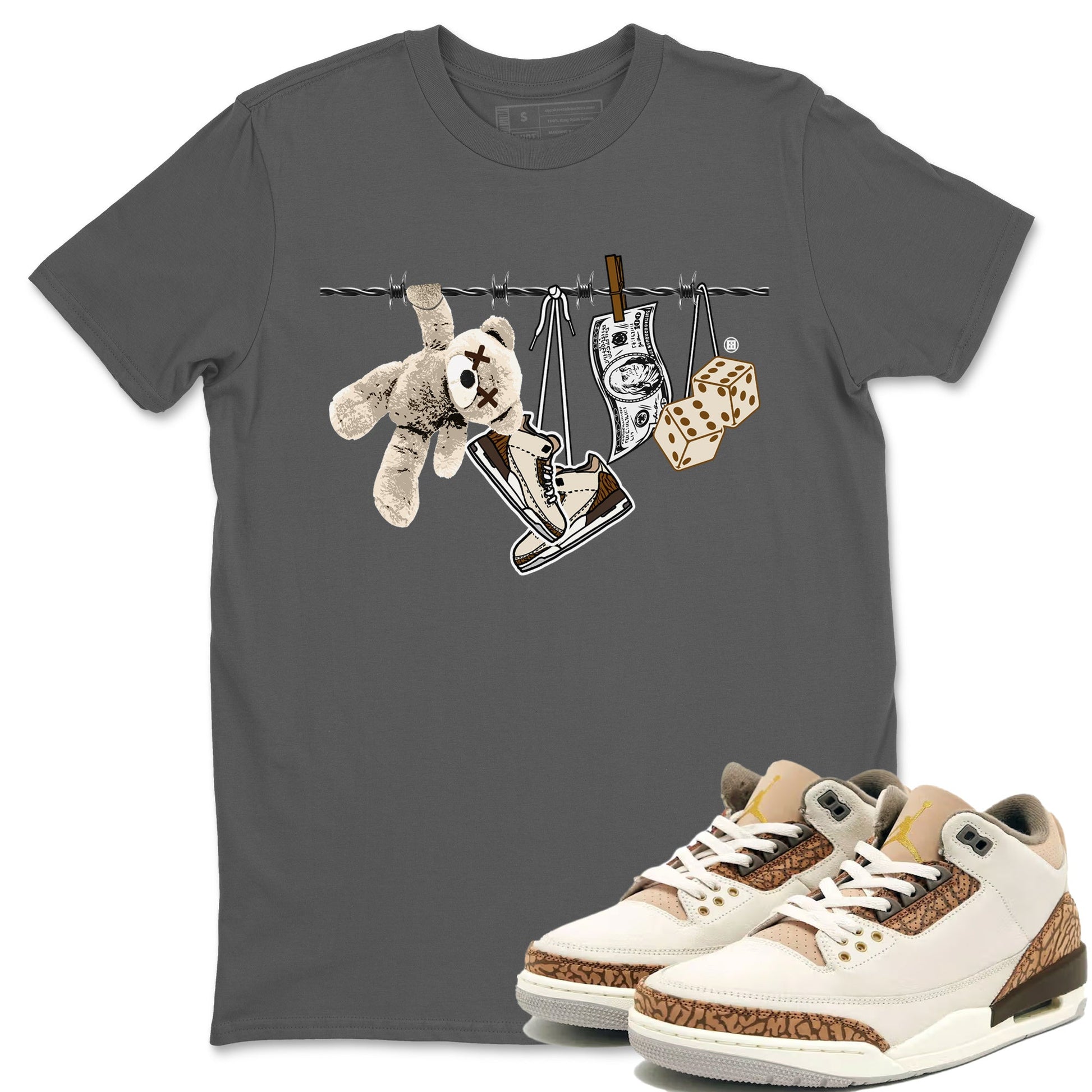 Air Jordan 3 Palomino Sneaker Match Tees Clothesline Sneaker Tees Jordan 3 Retro Palomino Sneaker Release Tees Unisex Shirts Cool Grey 1