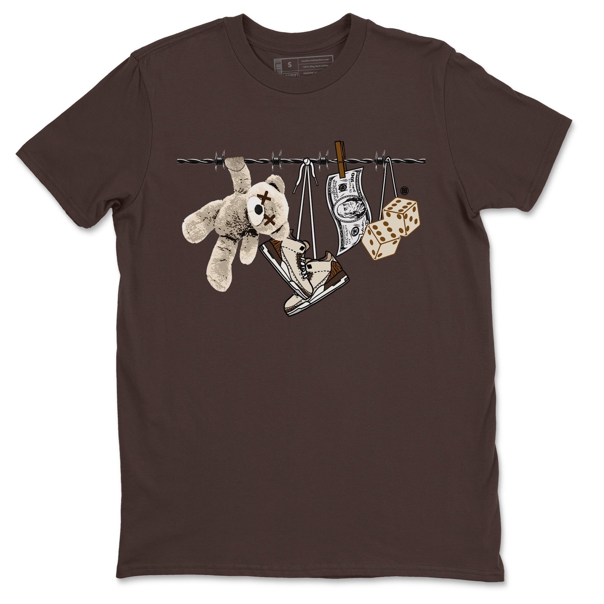Air Jordan 3 Palomino Sneaker Match Tees Clothesline Sneaker Tees Jordan 3 Retro Palomino Sneaker Release Tees Unisex Shirts Dark Chocolate 2