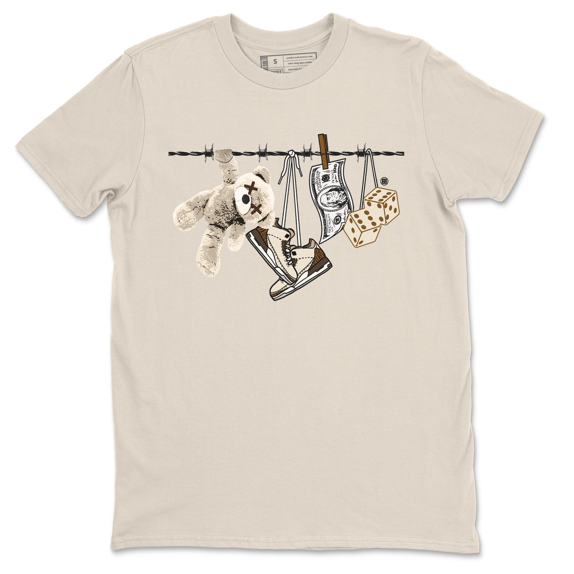 Air Jordan 3 Palomino Sneaker Match Tees Clothesline Sneaker Tees Jordan 3 Retro Palomino Sneaker Release Tees Unisex Shirts Natural 2