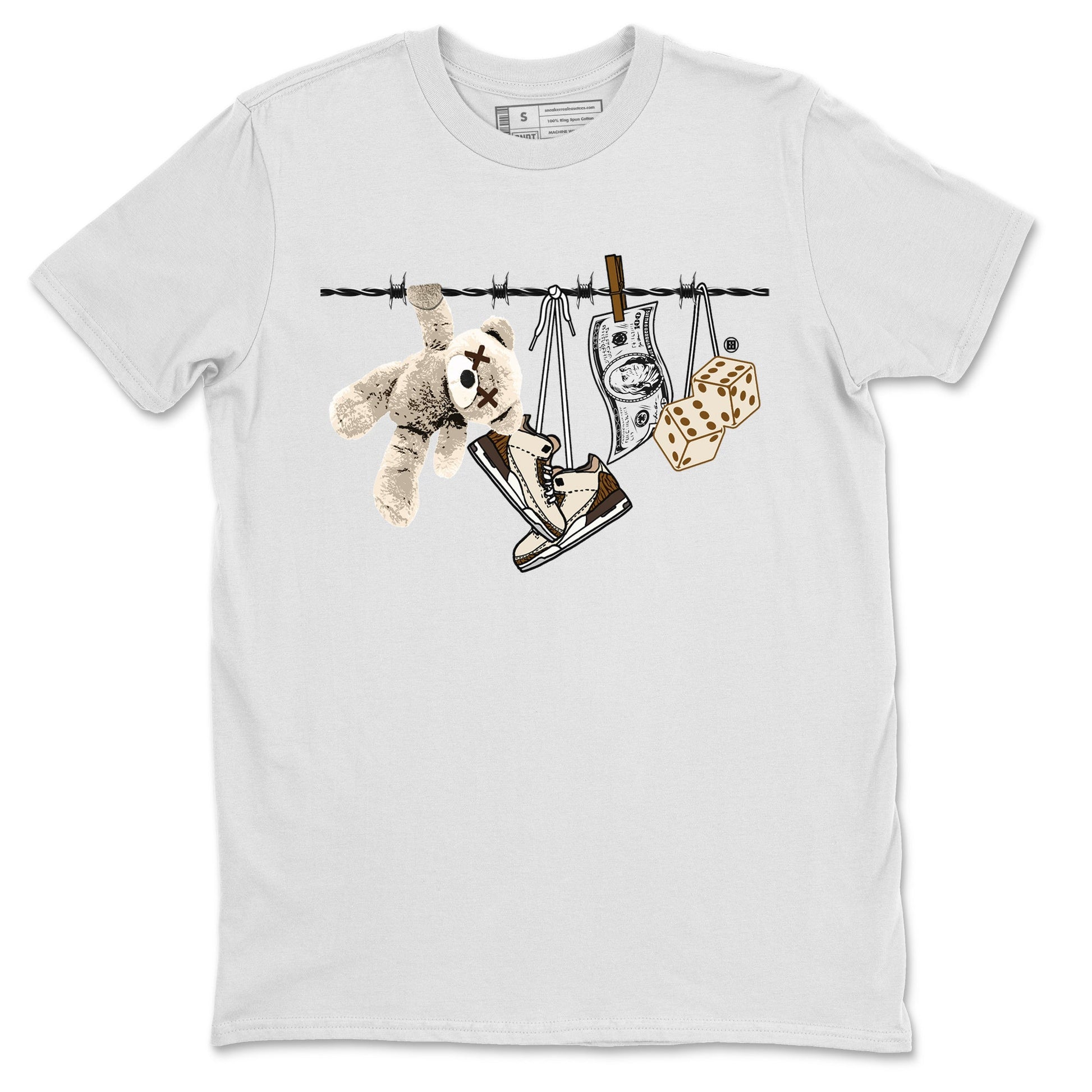 Air Jordan 3 Palomino Sneaker Match Tees Clothesline Sneaker Tees Jordan 3 Retro Palomino Sneaker Release Tees Unisex Shirts White 1