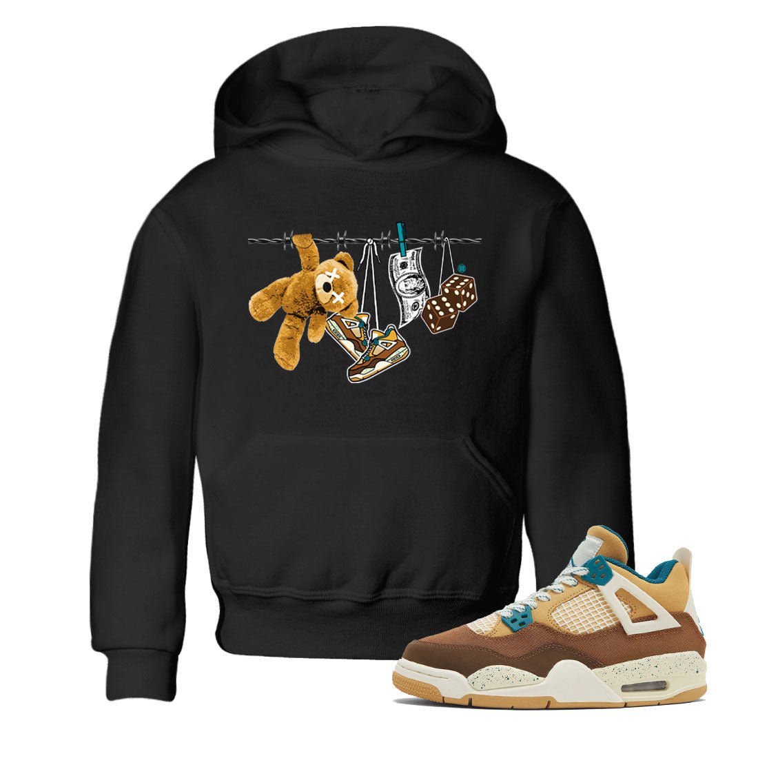 Air Jordan 4 GS Cacao Wow shirt to match jordans Clothesline sneaker tees Air Jordan 4 Cacao Wow SNRT Sneaker Release Tees Baby Toddler Black 1 T-Shirt