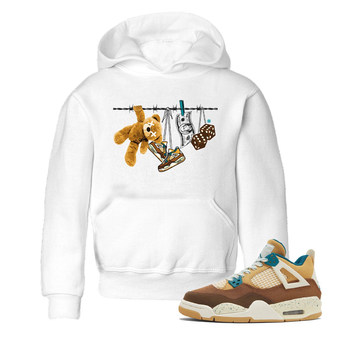 Air Jordan 4 GS Cacao Wow shirt to match jordans Clothesline sneaker tees Air Jordan 4 Cacao Wow SNRT Sneaker Release Tees Baby Toddler White 1 T-Shirt