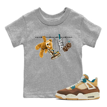 Air Jordan 4 GS Cacao Wow shirt to match jordans Clothesline sneaker tees Air Jordan 4 Cacao Wow SNRT Sneaker Release Tees Baby Toddler Heather Grey 1 T-Shirt