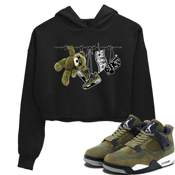 4s Medium Olive shirt to match jordans Clothesline sneaker tees Air Jordan 4 Medium Olive SNRT Sneaker Tees Casual Crew Neck T-Shirt Black 1 Crop T-Shirt