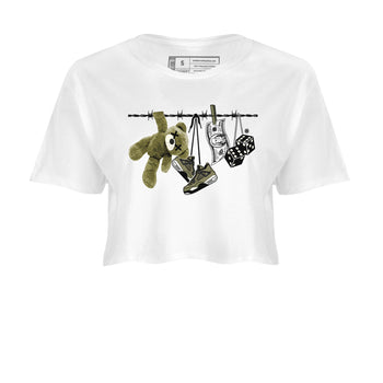 4s Medium Olive shirt to match jordans Clothesline sneaker tees Air Jordan 4 Medium Olive SNRT Sneaker Tees Casual Crew Neck T-Shirt White 2 Crop T-Shirt