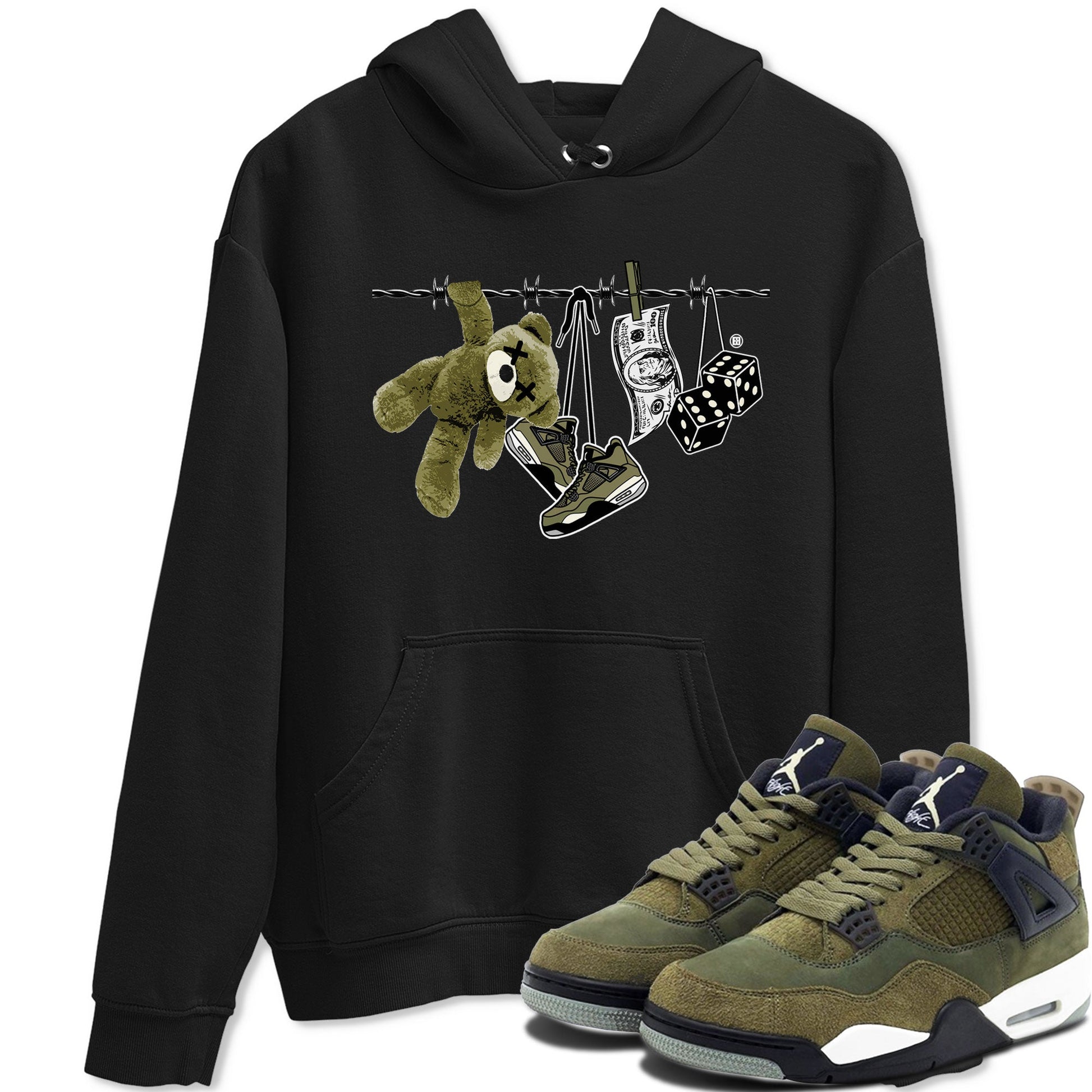 4s Medium Olive shirt to match jordans Clothesline sneaker tees Air Jordan 4 Medium Olive SNRT Sneaker Tees Casual Crew Neck T-Shirt Unisex Black 1 T-Shirt