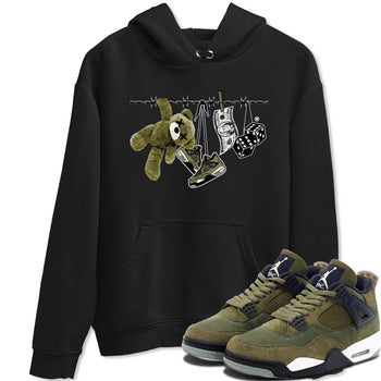 4s Medium Olive shirt to match jordans Clothesline sneaker tees Air Jordan 4 Medium Olive SNRT Sneaker Tees Casual Crew Neck T-Shirt Unisex Black 1 T-Shirt