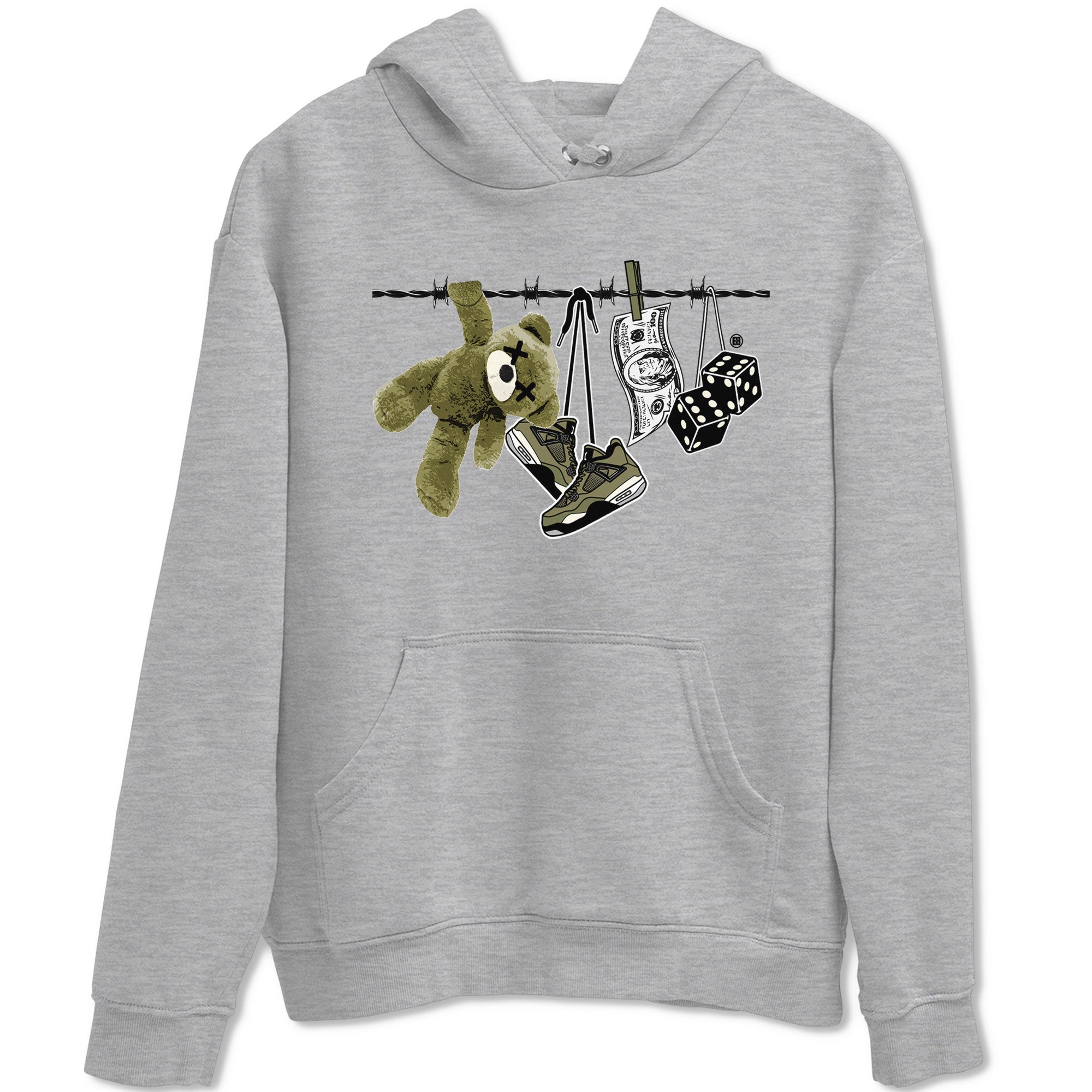 4s Medium Olive shirt to match jordans Clothesline sneaker tees Air Jordan 4 Medium Olive SNRT Sneaker Tees Casual Crew Neck T-Shirt Unisex Heather Grey 2 T-Shirt